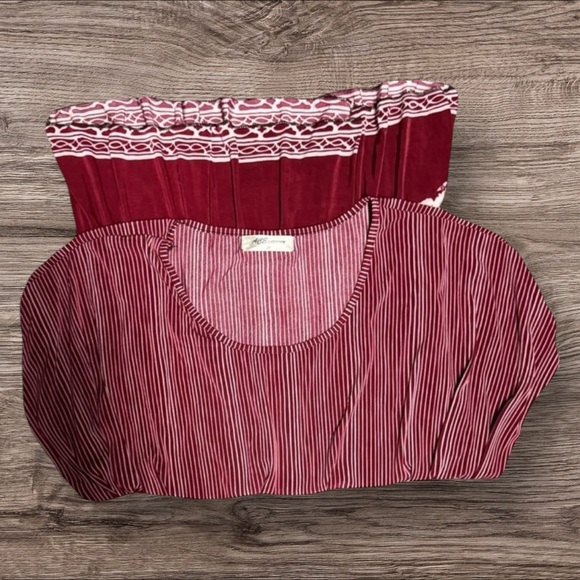 Elegant Red Floral Women's Blouse - Picture 2 of 2